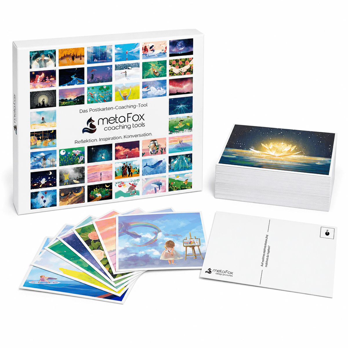 metaFox Postkarten-Set Traumwelten – Coaching-Impulse – 52 A6 250 g/m2
